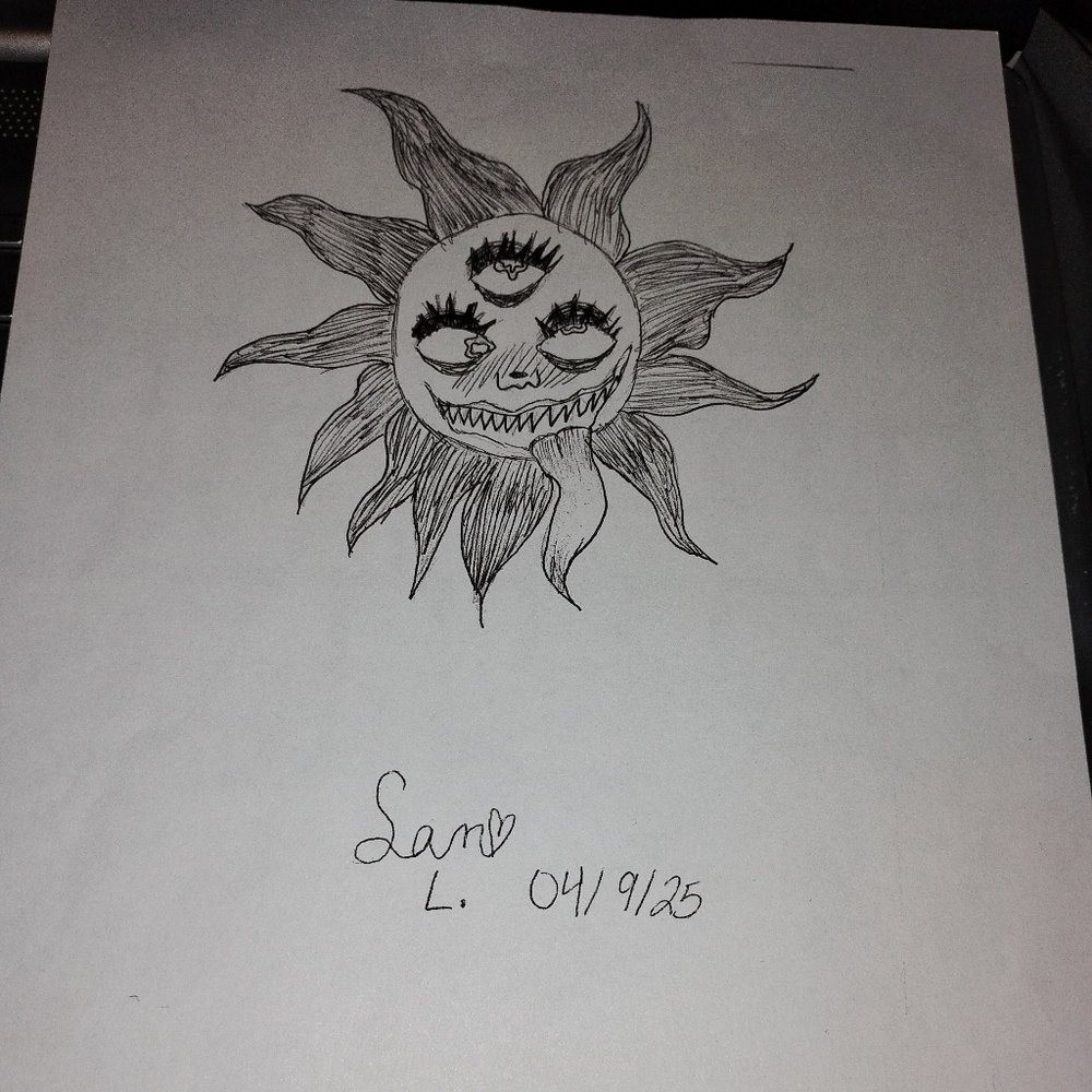Sun and Moon Black Art Print